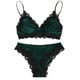 thumbnail image 1 of Gibobby Conjuntos de bragas de encaje Conjunto de lencería sexy con pantalones cortos, sexy cierre frontal, malla negra, manga larga, body para mujer(Verde, CH), 1 of 5