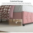 thumbnail image 5 of 4 EVER WINNER Queen Bed Frame, PU Leather Upholstered Platform Bed Frame with Diamond Tufted Headboard and Wingback, Pink, 5 of 7
