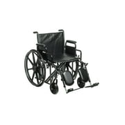 Drive Medical Sentra EC Heavy Duty Wheelchair, Detachable Desk Arms, Elevating Leg Rests, 20" Seat