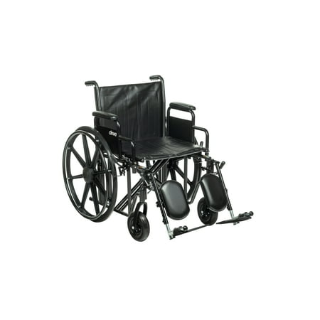 Drive Medical Sentra EC Heavy Duty Wheelchair, Detachable Desk Arms, Elevating Leg Rests, 20" Seat
