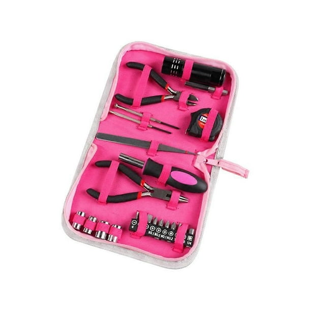 23Pcs Household Repair Tool Kit, Multifunctional Pink Home Hand Tool Set, Portable Women Repair Tool for DIY Home Repair