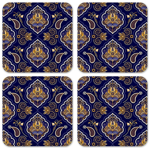 Vinyl Drink Coasters - Set of 4 - Ornamental Flowers