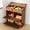 Walnut-Large, variant on End Tables for Living Room, 3-Shelf Bookcase with Adjustable Shelves, Pantry Cabinet for Snack