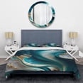 thumbnail image 3 of Designart "Turquoise-Tinted Geode Abstraction III" Abstract Marble Bedding Covert Set - Modern Turquoise Abstract Bed Set With 1 Sham, 3 of 6