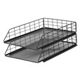 thumbnail image 1 of Organisateur de Bureau Empilable Support de Fichiers Porte-Documents pour 2 Niveaux, 1 of 9