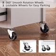 thumbnail image 2 of 52'' Kitchen Island with Drop Leaf, Embossed Texture Kitchen Island on Wheels with Spice Rack, Towel Rack, 2 Doors and 5 Drawers, Kitchen Storage Cart with Adjustable Shelf for Kitchen, White, 2 of 10