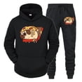 thumbnail image 2 of Conjuntos de sudaderas con capucha y gráficos de Pizza Bulldog para hombre, moda de anime, sudaderas de manga larga con perro, pantalones casuales unisex estilo Harajuku, 2 of 5