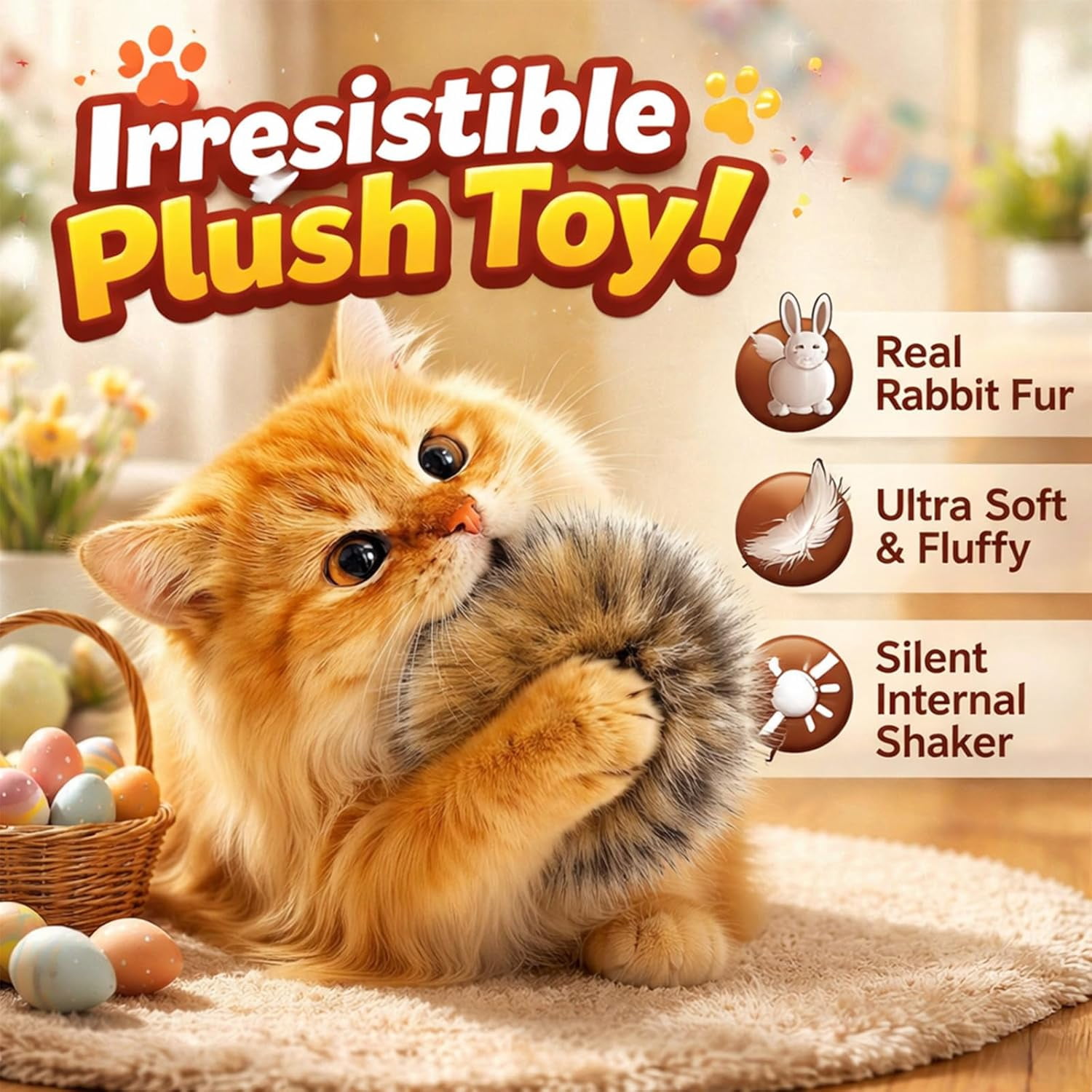 2026 New Cat Toy Faux Rabbit Fur Ball, Soft Rabbit Fur Catnip Balls,Fluffy Catnip Toy for Indoor Cats,Washable & Fun to Chase for Exercise and Bonding (#9)