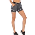 thumbnail image 2 of Women's Summer Pants Elastic Waistband Double Layer Sport Shorts Workout Gym Fitness Leggings Pants Shorts, 2 of 7