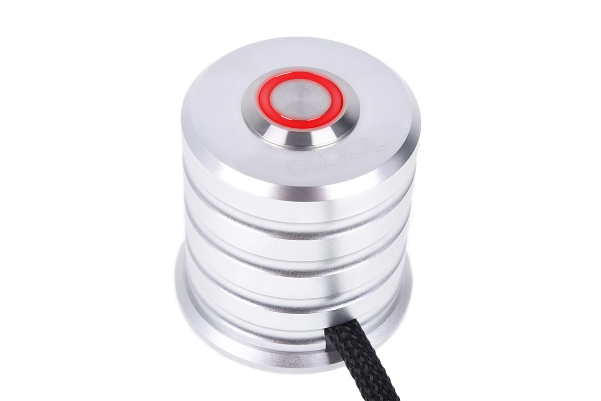 Alphacool Powerbutton with pushbutton 19mm red lighting Chrome