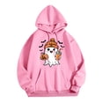 thumbnail image 1 of Sudadera con capucha de fantasma de Halloween roja con diseño de calabaza y auriculares, sudadera acogedora para hombres y mujeres, 1 of 3