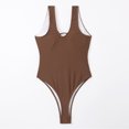 thumbnail image 5 of Sngxgn Women's Swimsuit Bathing Suit V Neck Ruffled Swimwear Adjustable Straps(Coffee,M), 5 of 7
