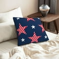 thumbnail image 6 of Velvet Decorative Throw Pillow Covers Set of 2, Soft Square Cushion Cover with Invisible Zipper American Flag Style Printing, 20"x20", 6 of 7