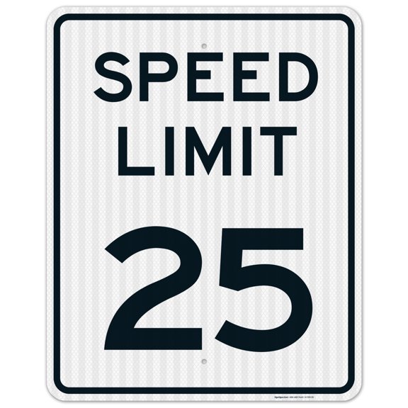 Speed Limit 25 MPH Sign,