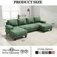 thumbnail image 4 of 112" U-Shaped Chenille Sectional Sofa with Double Chaise Loungers - Sectional Couches Modular Design for Living Rooms and Apartments - Green, 4 of 7