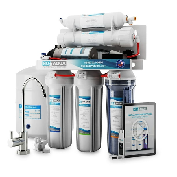 NU Aqua Platinum Series 5 Stage 100GPD RO System with Booster Pump
