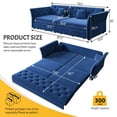 thumbnail image 2 of 74.4"W Velvet Tufted 2-in-1 Pull Out Sofa Bed, Convertible Sleeper Sofa, Upholstered Large 3-Seater Loveseat Couch, 2 of 10