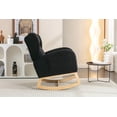 thumbnail image 2 of MAYEERTY Teddy Fabric Rocking Chair, with Packet Wood Legs, Black, 2 of 6