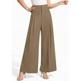 thumbnail image 7 of PRETTYGARDEN Womens Spring Wide Leg Palazzo Pants Trendy Loose Button High Waist Pleated Work Business Casual Trousers, 7 of 7