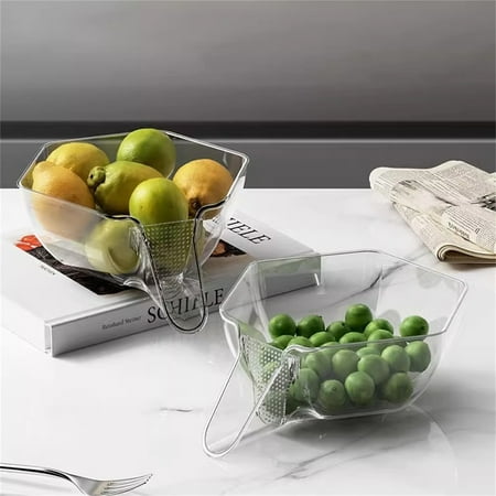 

Drainage Basket Funnel Multifunctional Drainage Basket Large Capacity Vegetable Washing Basket Living Room Dry And Wet Separation Fruit Tray Clearance