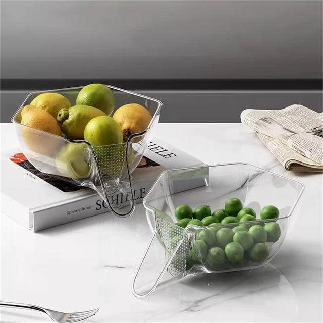 Drainage Basket Funnel Multifunctional Drainage Basket Large Capacity Vegetable Washing Basket Living Room Dry And Wet Separation Fruit Tray