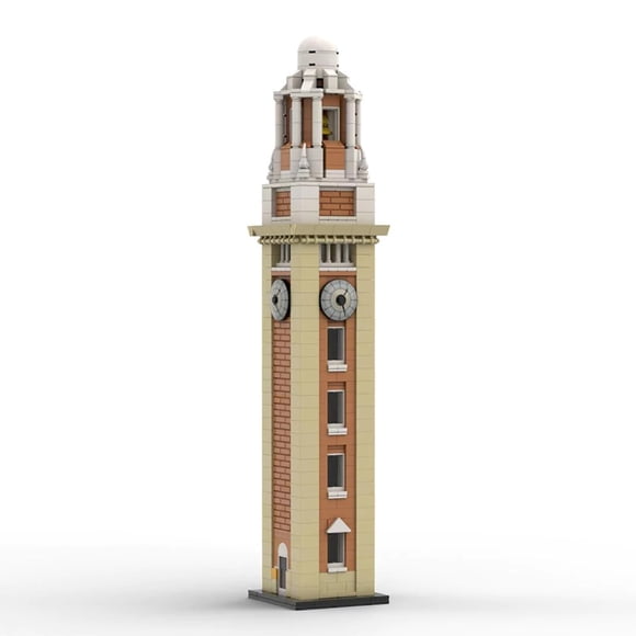 MOC-23668 Clock Tower Modular Building Blocks Set Tsim Sha Tsui Train Station Kowloon Hong Kong MOC Assembly Bricks Toys