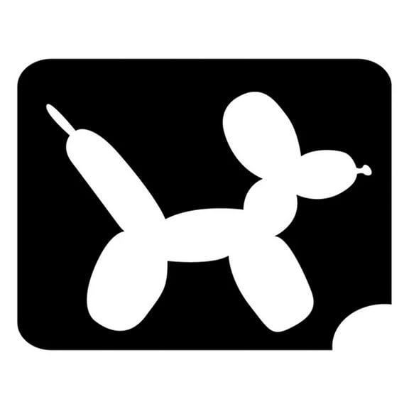 Art Factory Glitter Tattoo Stencil - Balloon Dog (5/pack), Temporary Tattoo Template for Kids Adults, Face Paint Stencil Body Art Stencil, Stencil for Face Painting, Party, Festival,2.5'' x 2''