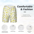 thumbnail image 5 of Lsque Mens Swim Trunks Yellow Lemon Leaves Pattern - Bathing Suit Compression Liner - Beach Swim Shorts Swimwear - (S-3XL) - Stretch Quick Dry -Small, 5 of 9