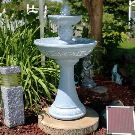 Sunnydaze Dual Pineapple Tiered Solar Power Outdoor Fountain With Sunnydaze Dual Pineapple Tiered Solar Power Outdoor Fountain With Led Lights 34 Inches Tall