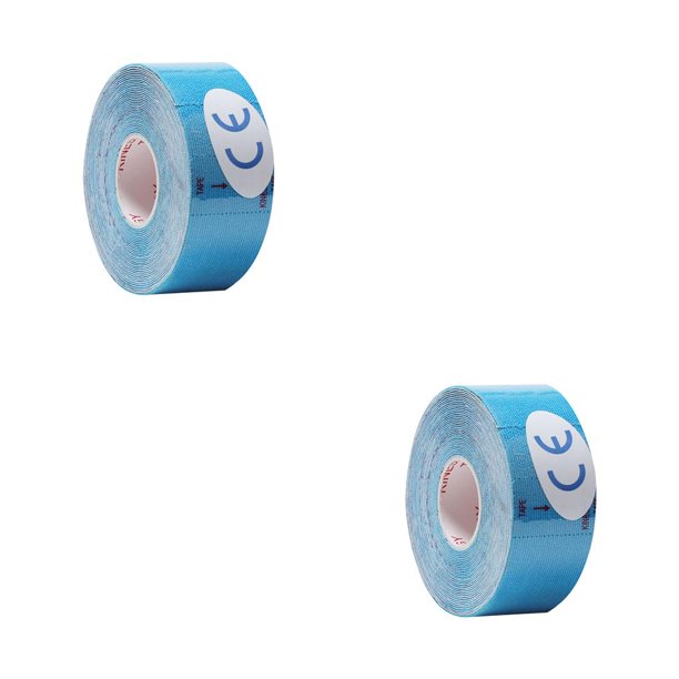 Eigraketly Cinta elástica Soporte muscular Deportes Adhesivo Vendaje Gimnasio Fitness Correa muscular, Azul claro 2.5cmx5m azul claro 2.5 cm * 5m 2piezas