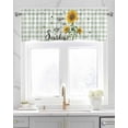 thumbnail image 2 of Sunflowers Farmhouse Kitchen Valances for Windows Farmhouse Linen Window Valance Curtain for Living Room Window Treatment Sage Green Plaid Pastoral Rustic Valance Rod Pocket Topper, 60 x 18 Inch, 2 of 6