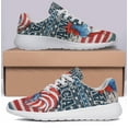 thumbnail image 3 of God Bless America Shoes Rooster American Flag US Print Sneakers Lightweight Comfortable Running Shoes for Men Women White Size 4, 3 of 7