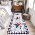 thumbnail image 4 of Independence Day 2'x6' Runner Rugs for Hallway Kitchen Bedside Non Slip Washable, American Flag Star Wooden Buffalo Check Entryway Rug Runners with Rubber Backing, Long Carpet Runner for Laundry Room, 4 of 8