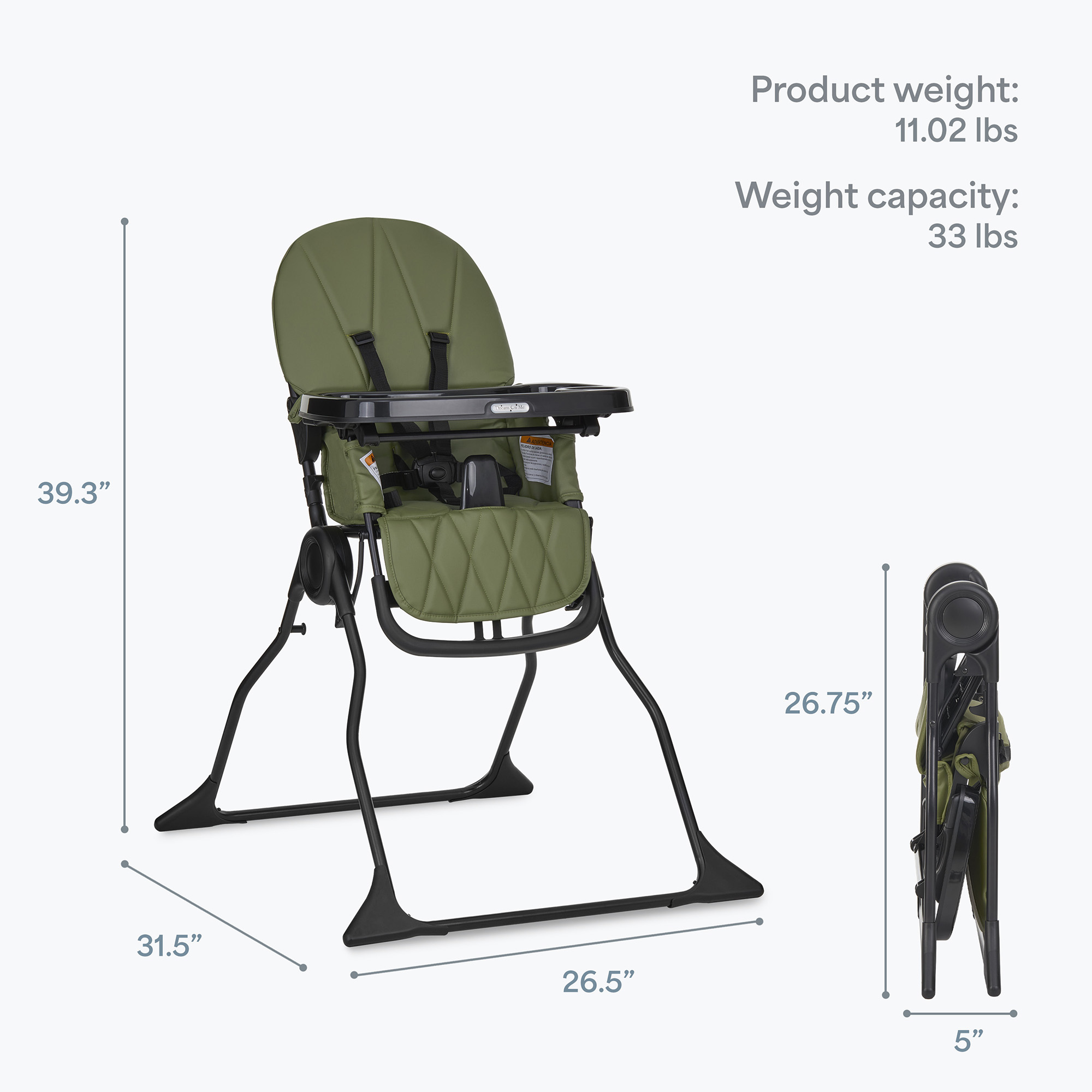 Dream On Me Snack and Stow Portable High Chair, Folds Compact photo 6
