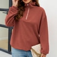 thumbnail image 2 of Timegard Half Zip Pullover Women High Neck Drop Shoulder Pullover Top Fall Casual Loose Sweatshirts, 2 of 9