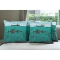 thumbnail image 6 of Ambesonne Teal Throw Pillow Cover 4 Pack, Fishing on Boat Nautical, 24", Blue Teal, 6 of 7