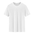 thumbnail image 4 of Men's Summer Solid Color Ice Silk Round Neck Quick Drying T-Shirt - Lightweight and Stylish, 4 of 5