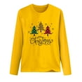 thumbnail image 4 of KIHOUT Womens Spring Plus Size Tops Ladies MERRY CHRISTMAS Plaid Print Christmas Tree Casual Long Sleeve Round Neck Top T-shirt, 4 of 6