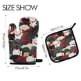 thumbnail image 2 of Yayeee Oven Mitts and Pot Holder Set of 4 Heat Resistant Kitchen Gloves Baking Hot Pad, White Lucky Cat, 2 of 5