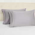 thumbnail image 2 of PiccoCasa 2Pcs Cotton Pillowcases Embroidered Pillow Covers, King Pale Purple, 2 of 8