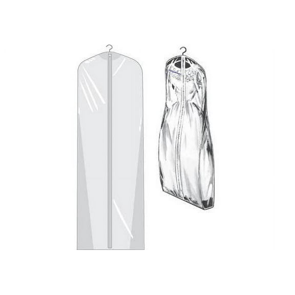 NAHANCO Vinyl bridal gown garment bag, 24"x54", Clear - 12/CTN