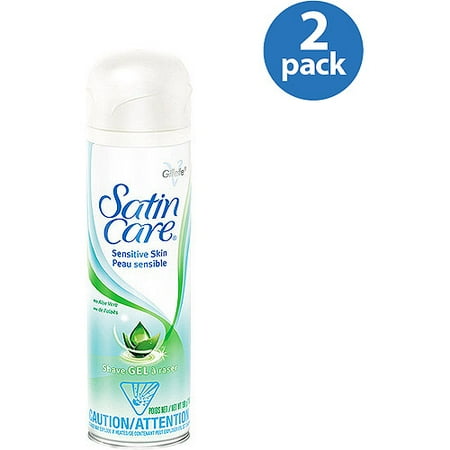 Gillette Satin Care, Shave Gel, Sensitive, 7oz (Pack of 2)