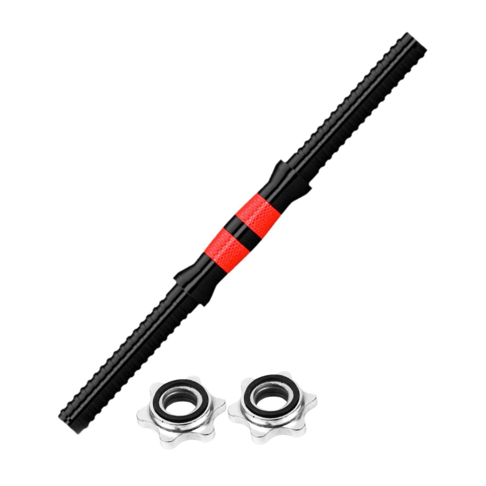Baoblaze Barbell Bar Barbell Lifting AntiSlip Grip with Nuts for Training Gym Workout Total Length 47cm