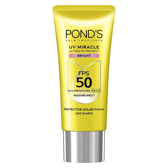Protector Solar Facial Pond's 50 FPS UV Miracle Bright, Anti-Manchas con Niasorcinol 40gr