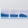 thumbnail image 3 of PixonSign Framed Canvas Print Wall Art Set - Sun Purple Pink Sky Blue Mountain Range Art - Set of 3 Abstract Geometric Illustrations Gradient Colorful Art Wall Décor - 12"x16"x3 Panels White, 3 of 5