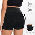 thumbnail image 4 of breaise Maternity Shorts for Women Over The Belly Pregancy Denim Shorts Workout Active Running Short Pants with Pockets M Black, 4 of 5