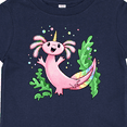thumbnail image 4 of Inktastic Axolotl Unicorn with Rainbow Tail, Bubbles and Seaweed. Boys or Girls Baby T-Shirt, 4 of 5