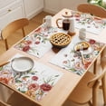 thumbnail image 5 of Pink Red Flowers Placemats Set of 12, Wildflowers Leaf Butterfly Non-Slip Place Mats Washable Table Mats for Kitchen Dining Table Decorations Indoor/Outdoor, 5 of 9