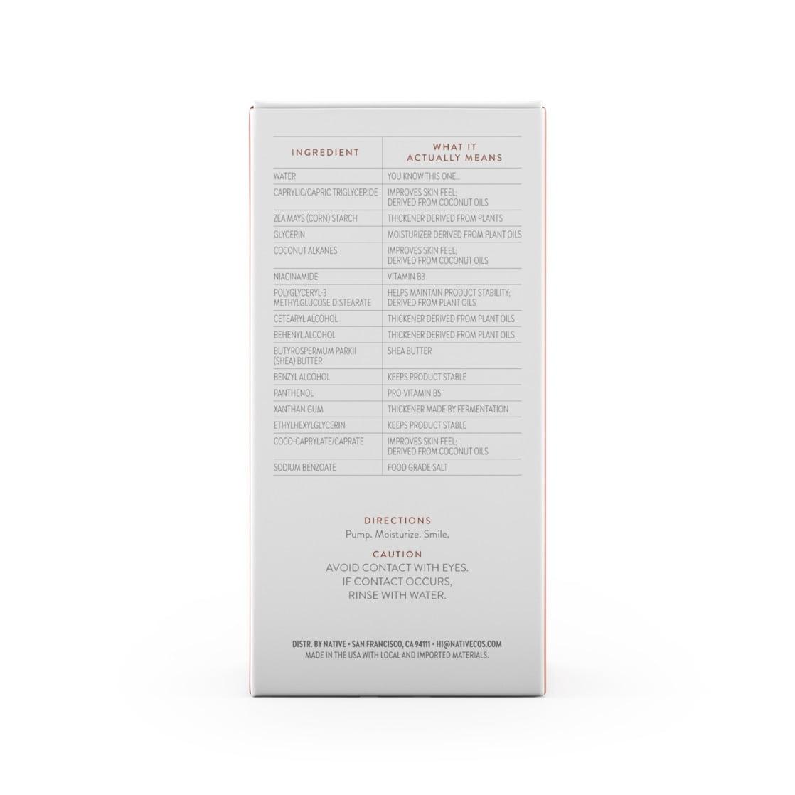 Native Sulfate-Free Brightening Facial Moisturizer with Vitamin C & B3, SPF 30, 1.7 fl oz
