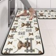 thumbnail image 2 of Kitchen Rugs Sets Of 2,Beige Highland Cow Fence Daisy Pattern Anti Fatigue Kitchen Mat Rugs Non Slip Washable,Decorative Kitchen Floor Mats for Kitchen,Sink,Laundry,17"x47"+17"x47", 2 of 5